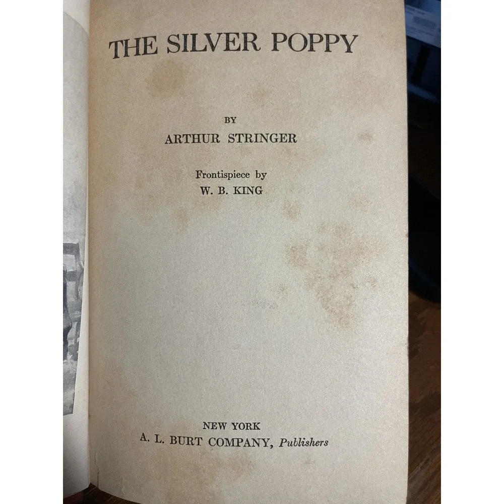 The Silver Poppy Arthur Stringer 1924 A. L. Burt Hardcover Novel Vintage Book